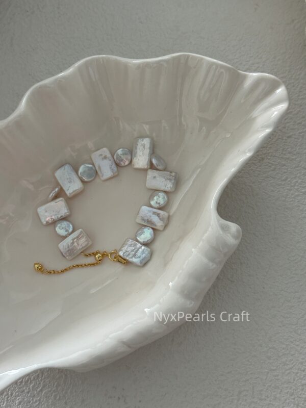 Baroque Pearl Bracelet – Geometric Design - 图片 5