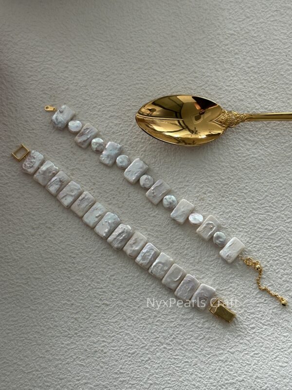 Baroque Pearl Bracelet – Geometric Design - 图片 11