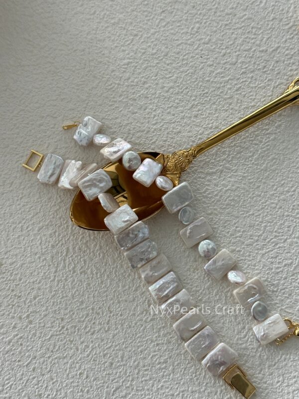 Baroque Pearl Bracelet – Geometric Design - 图片 12