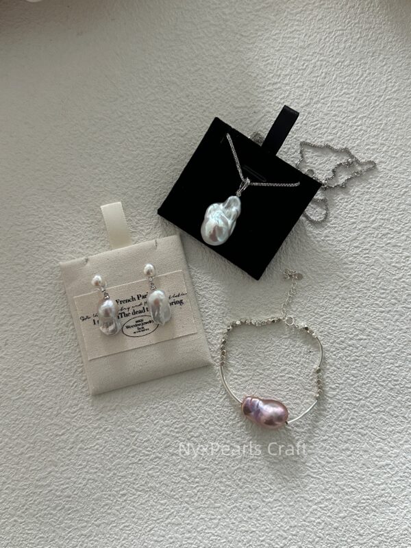 Dazzling Baroque Accent Pure Silver Bracelet - 图片 8