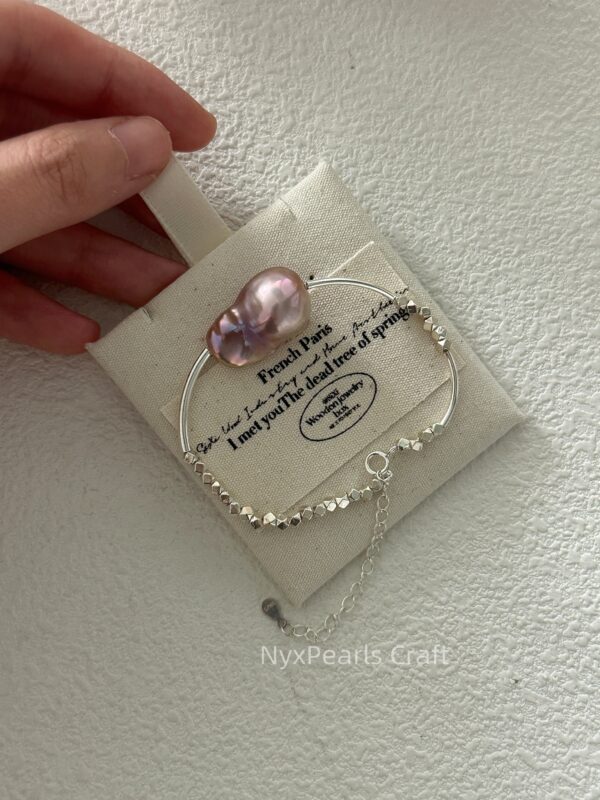 Dazzling Baroque Accent Pure Silver Bracelet - 图片 6