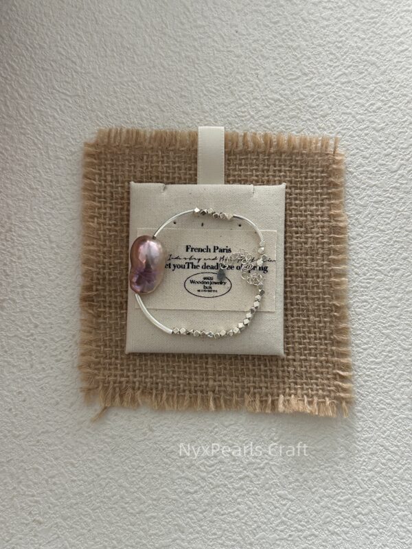 Dazzling Baroque Accent Pure Silver Bracelet - 图片 3
