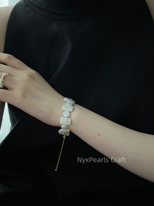 Baroque Pearl Bracelet – Geometric Design - 图片 14