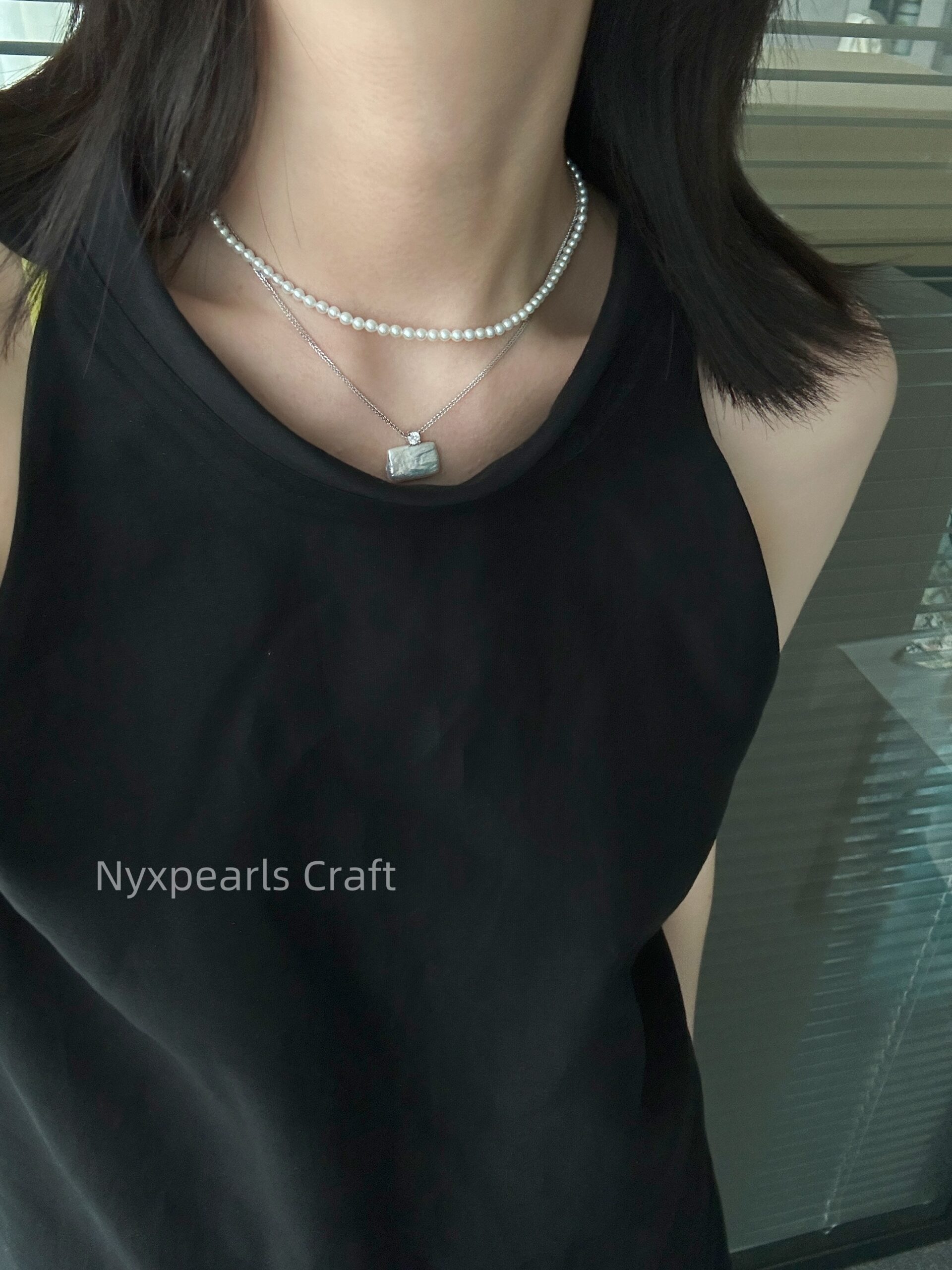 Small Square Diamond Necklace - 图片 7