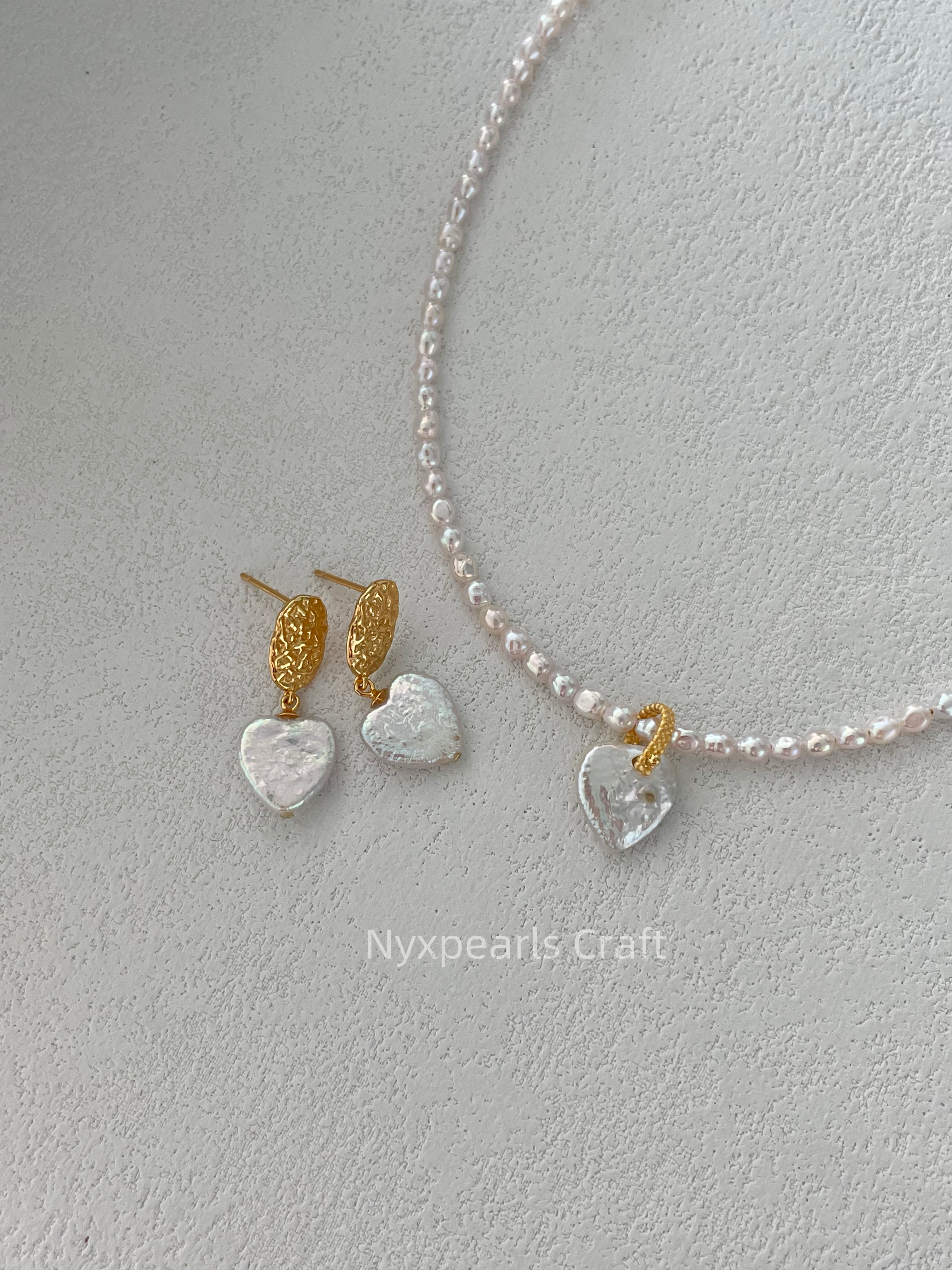 Fairy Pink Heart Pearl Necklace - 图片 10