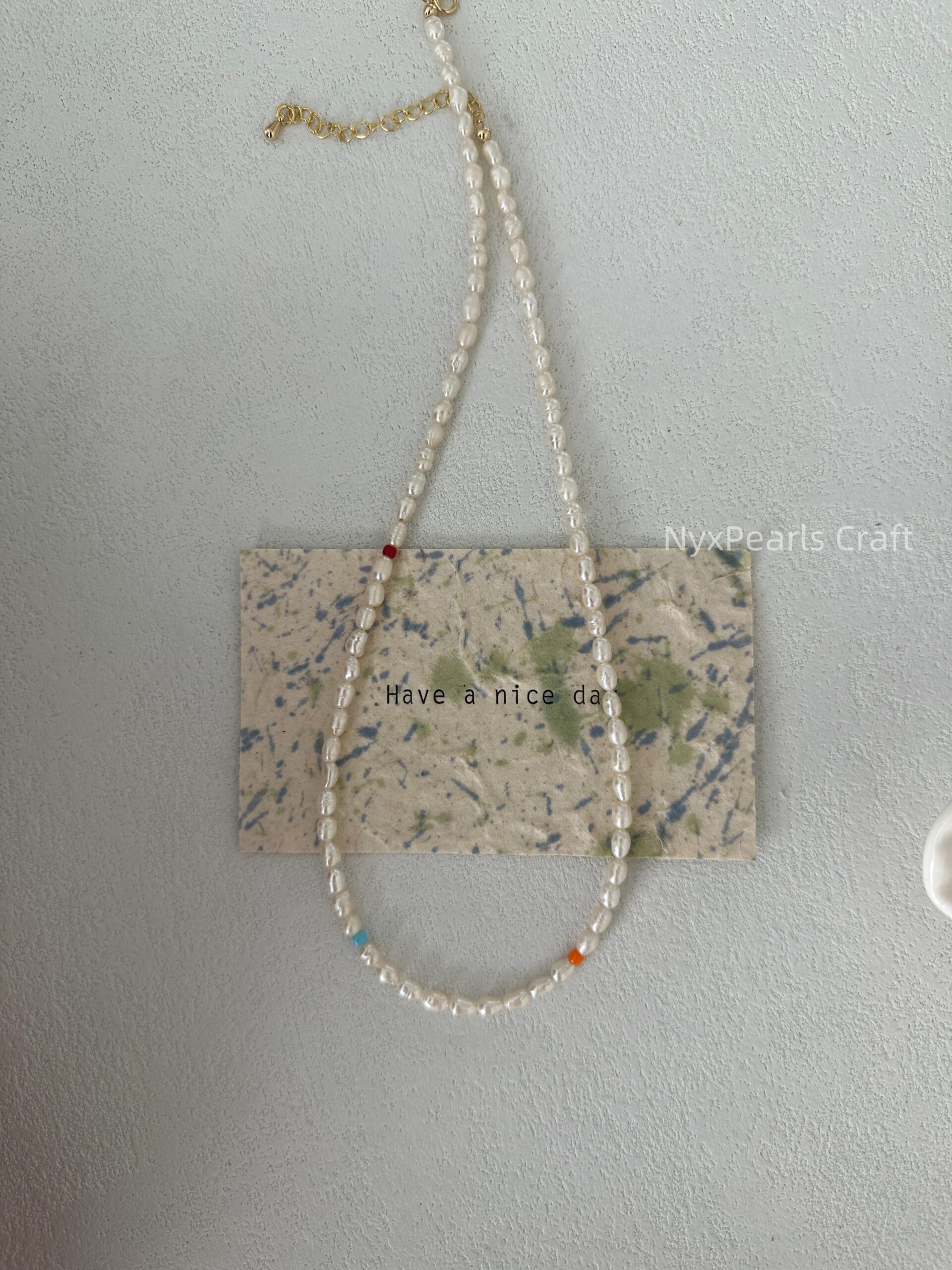 Colorful Single Pearl Necklace - 图片 2