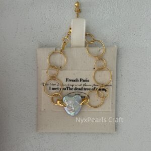 Geometric Circle Heart Bracelet