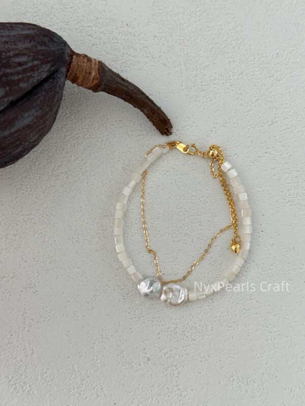 Shell Double-Layer Pearl Bracelet - 图片 7