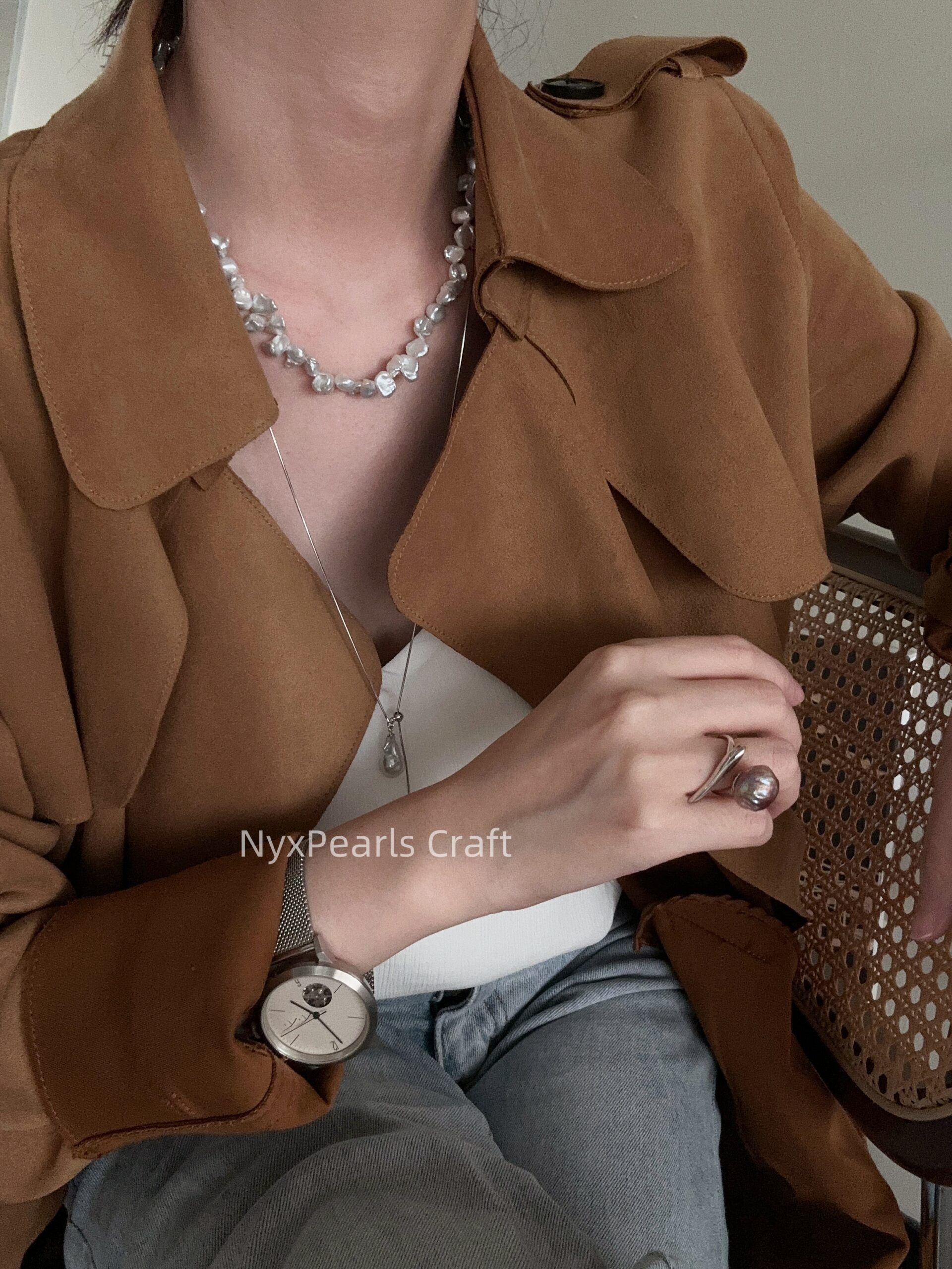 Small Baroque Adjustable Necklace - 图片 10