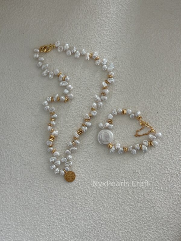 Round Plate Keshi Clasp Bracelet - 图片 9