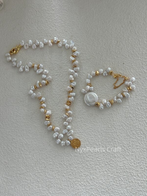 Round Plate Keshi Clasp Bracelet - 图片 13