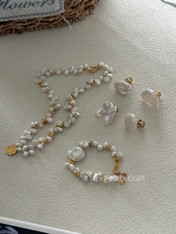 Round Plate Keshi Clasp Bracelet - 图片 7