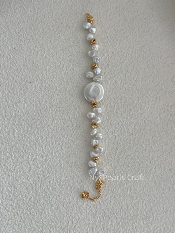 Round Plate Keshi Clasp Bracelet - 图片 2