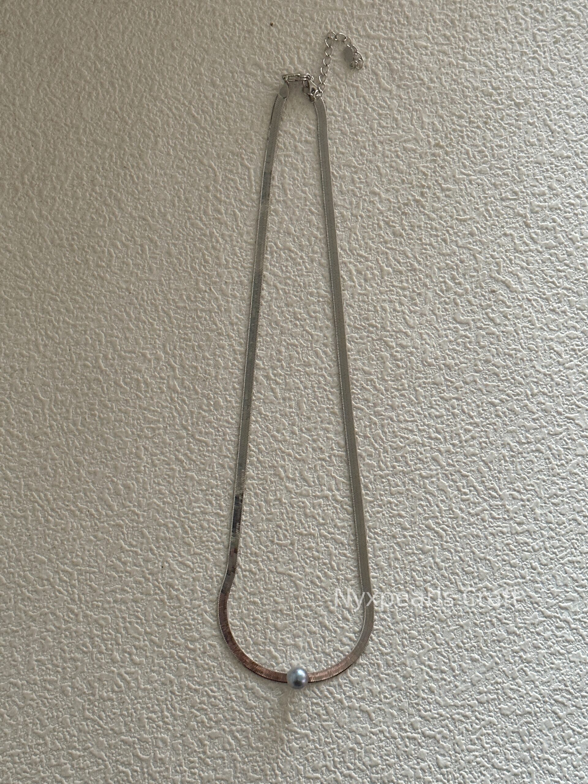 Seawater Madama Silver Snake Bone Necklace - 图片 4