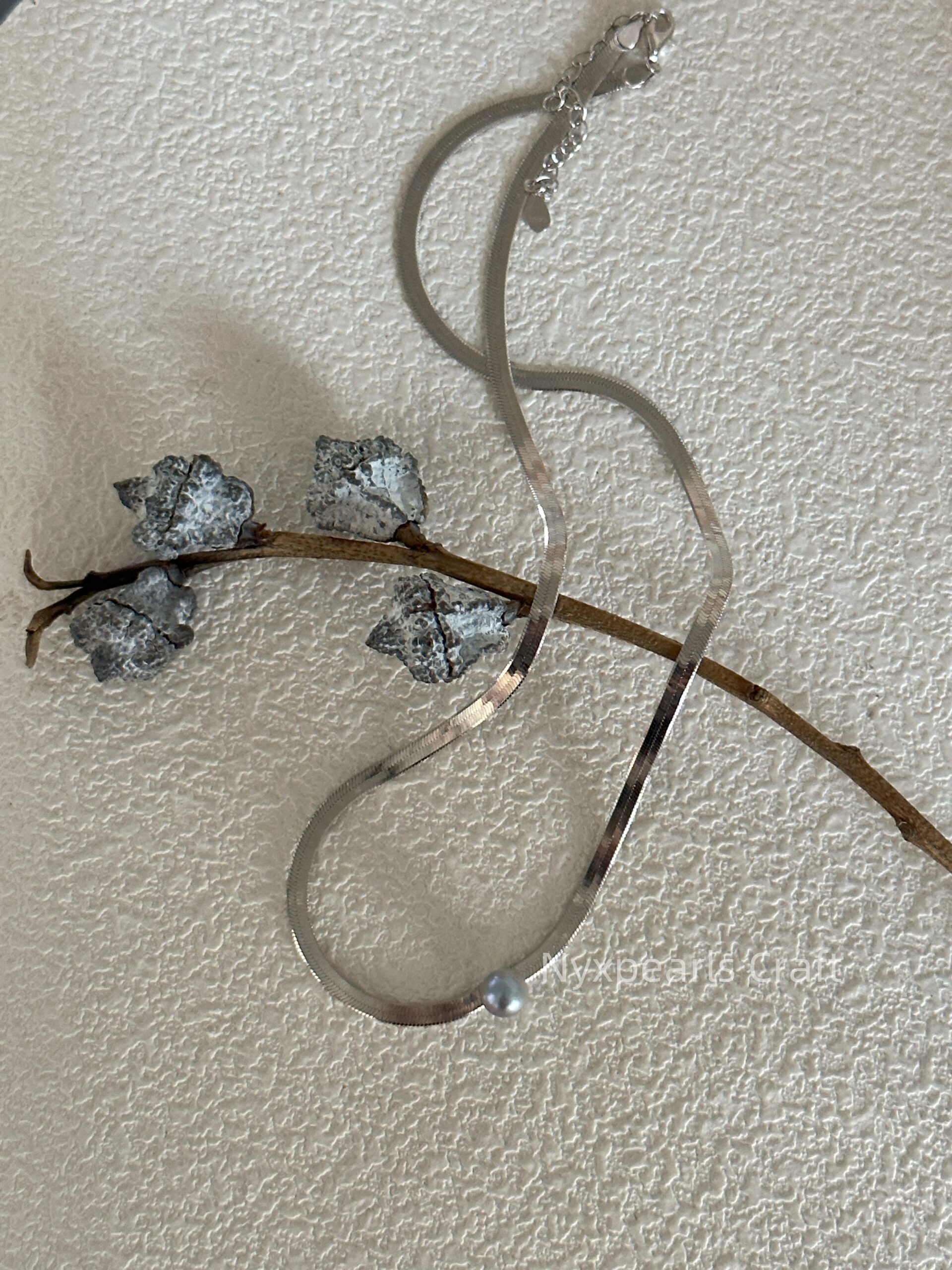 Seawater Madama Silver Snake Bone Necklace - 图片 5