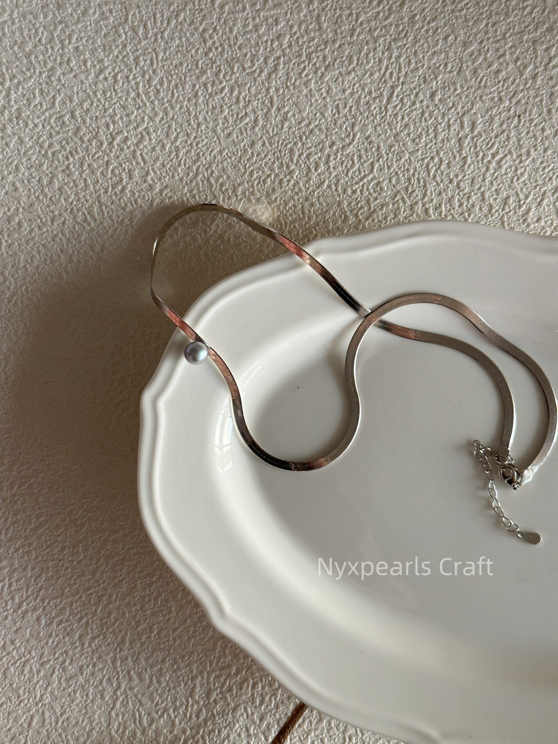 Seawater Madama Silver Snake Bone Necklace - 图片 6