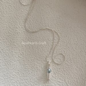 Tahitian & Baroque Pearl Silver Bar Necklace