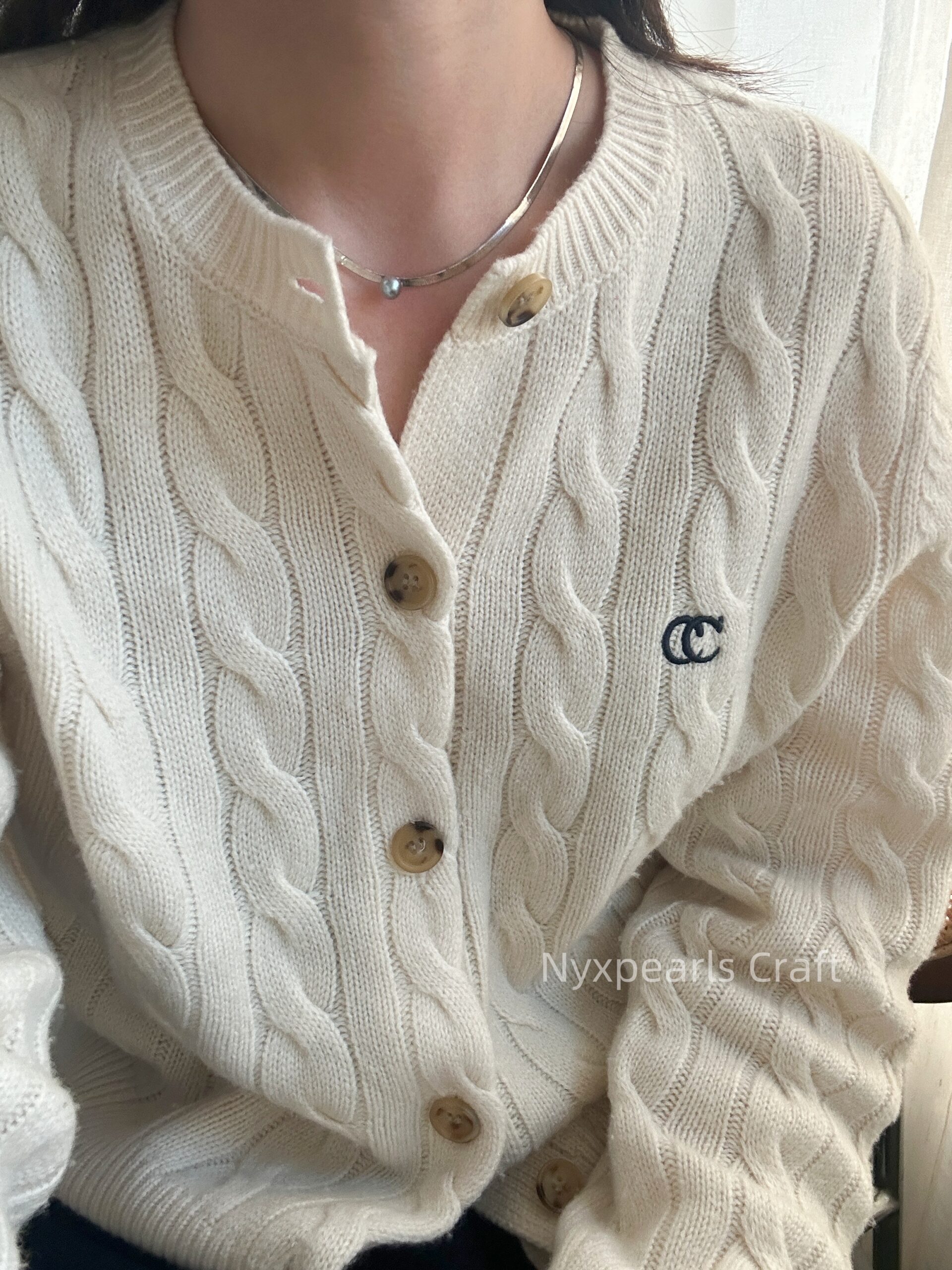 Seawater Madama Silver Snake Bone Necklace - 图片 10