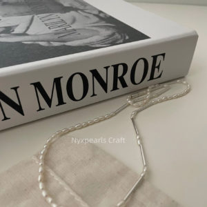 Silver Tube Pearl Necklace