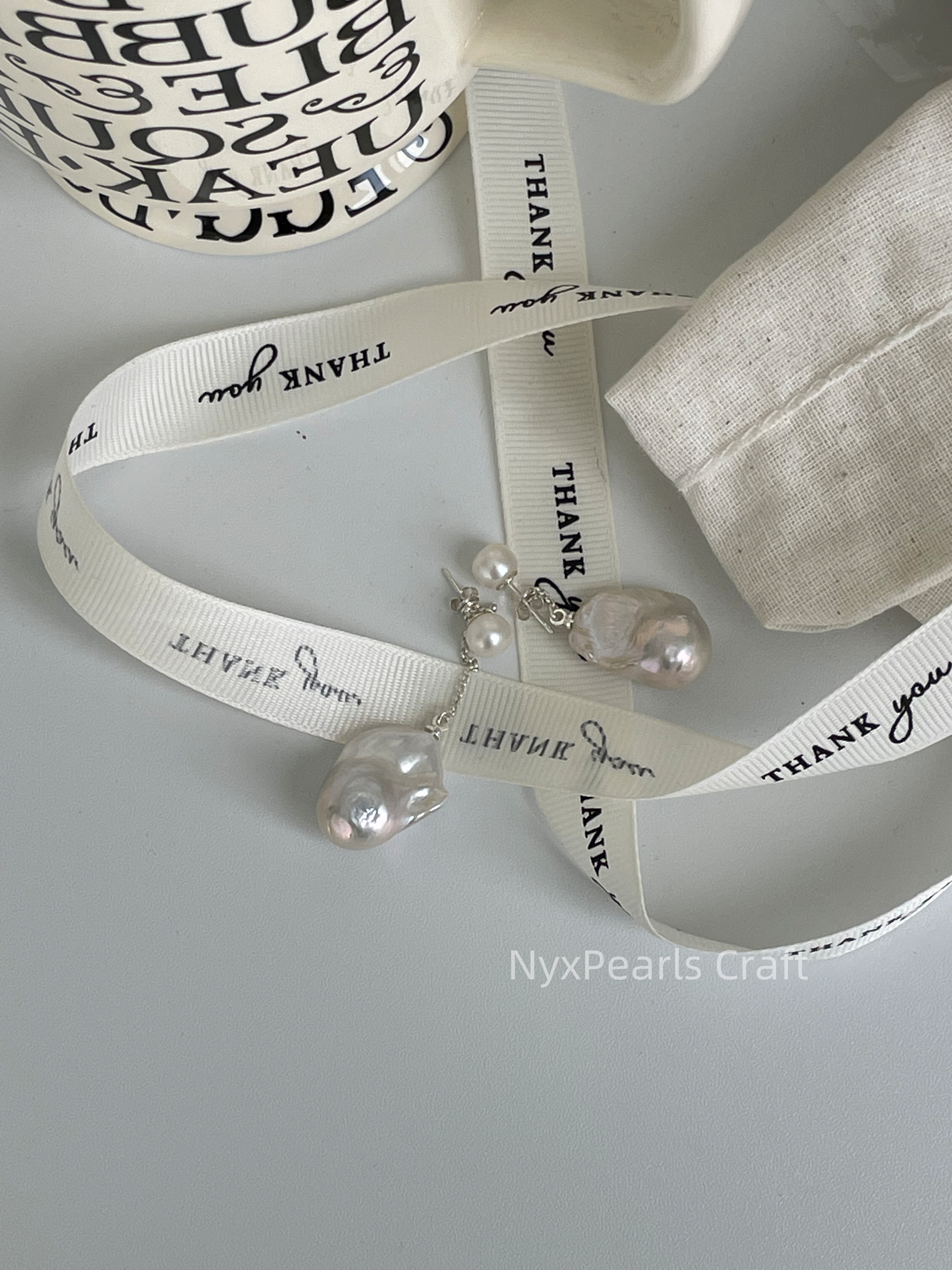 081 Baroque Button Stud Silver Earrings - 图片 4