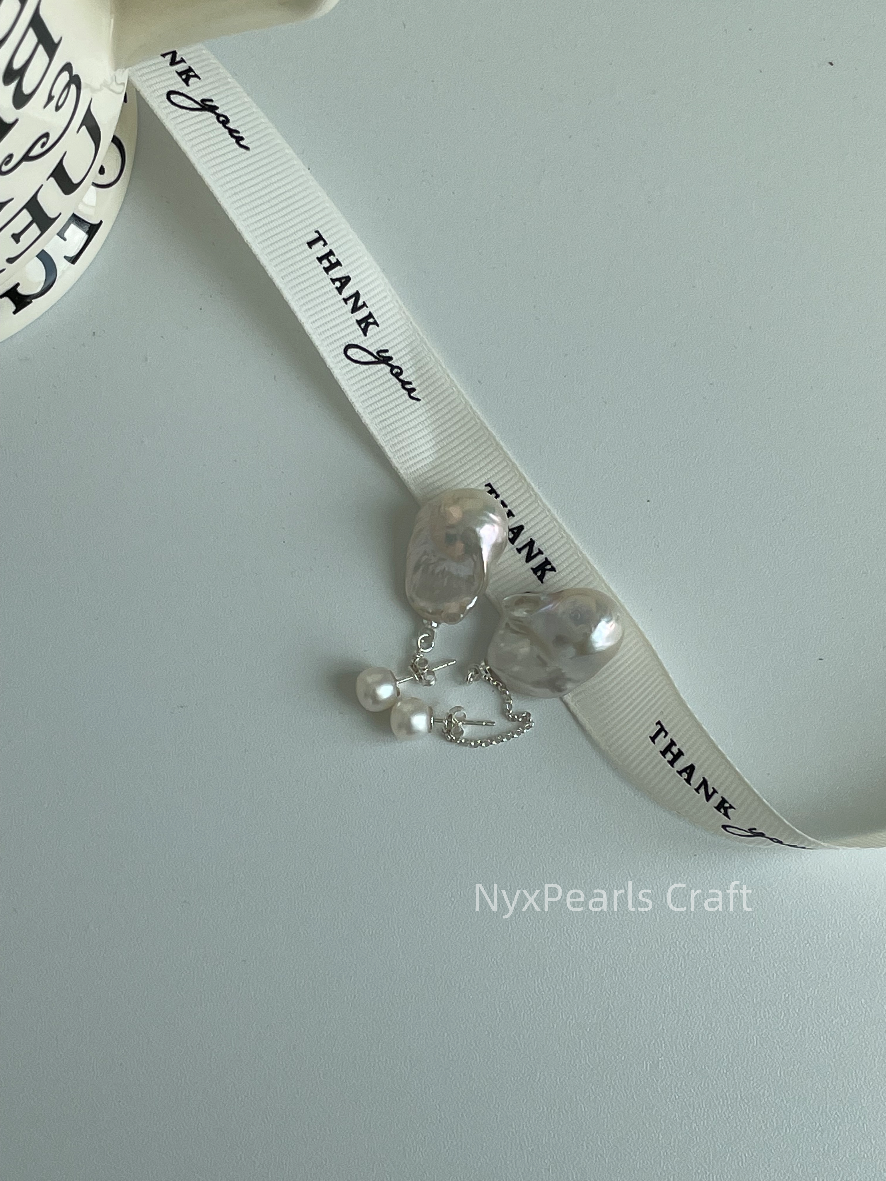 081 Baroque Button Stud Silver Earrings - 图片 5