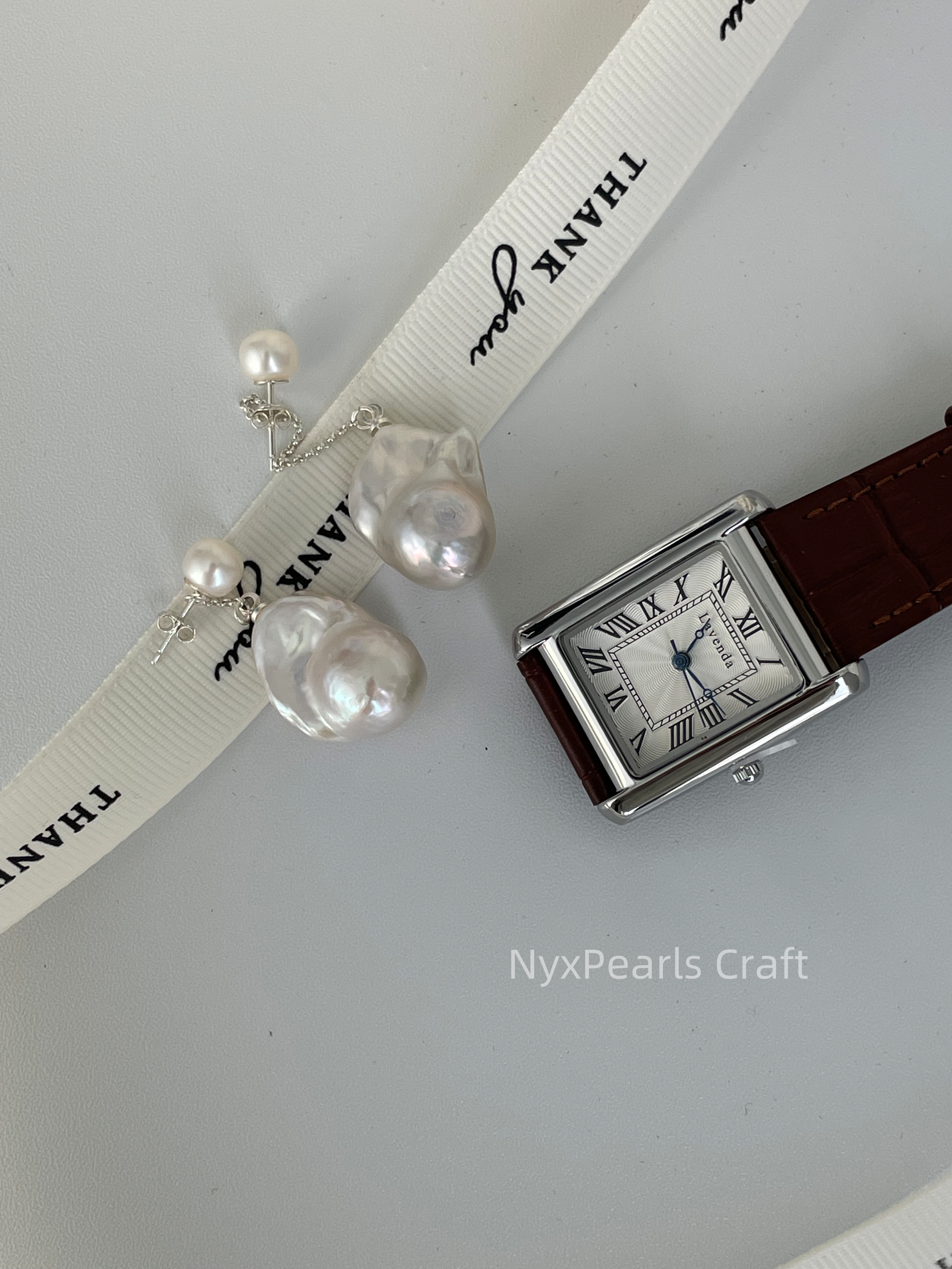 081 Baroque Button Stud Silver Earrings - 图片 7