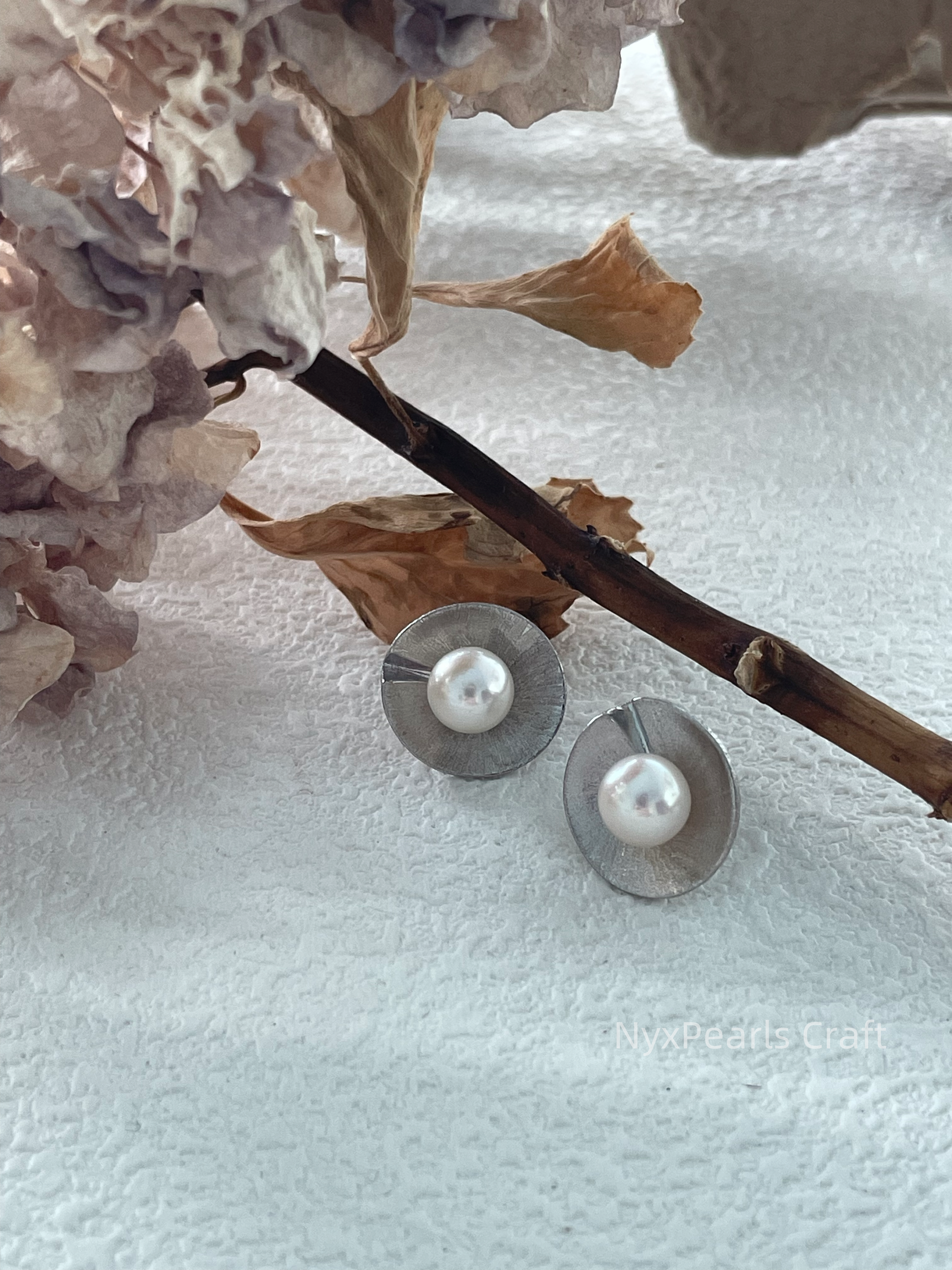 Shell-Inspired Pearl Earrings