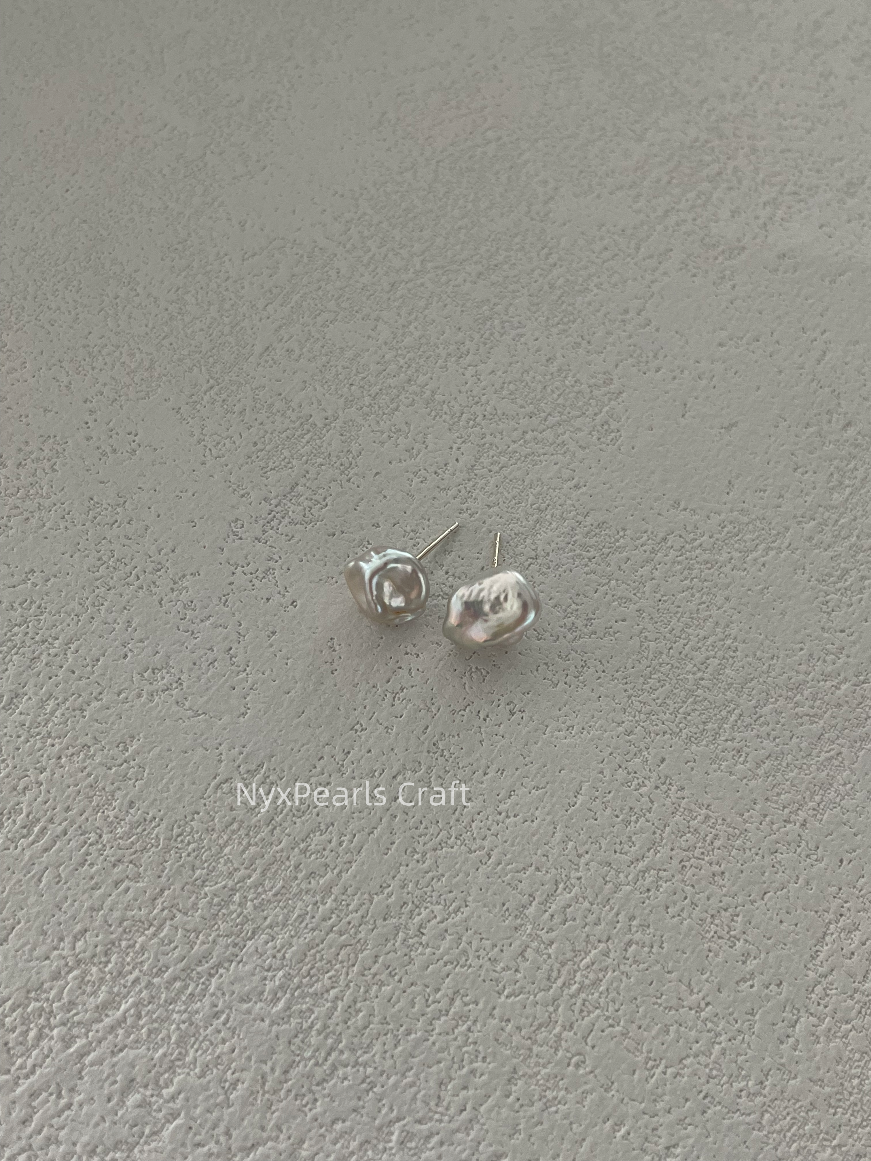 620 Australian White Keshi Pearl Studs - 图片 5