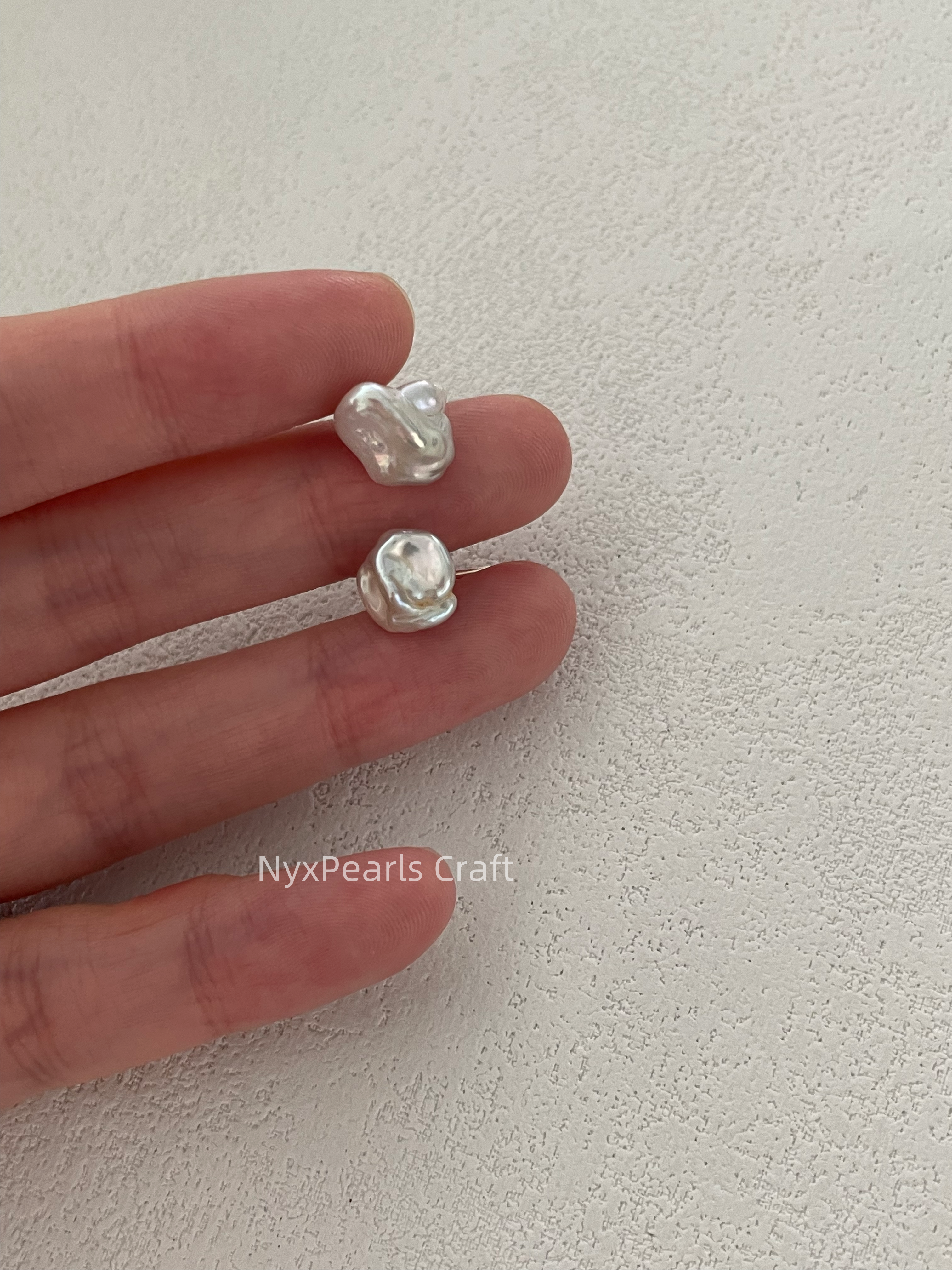 620 Australian White Keshi Pearl Studs