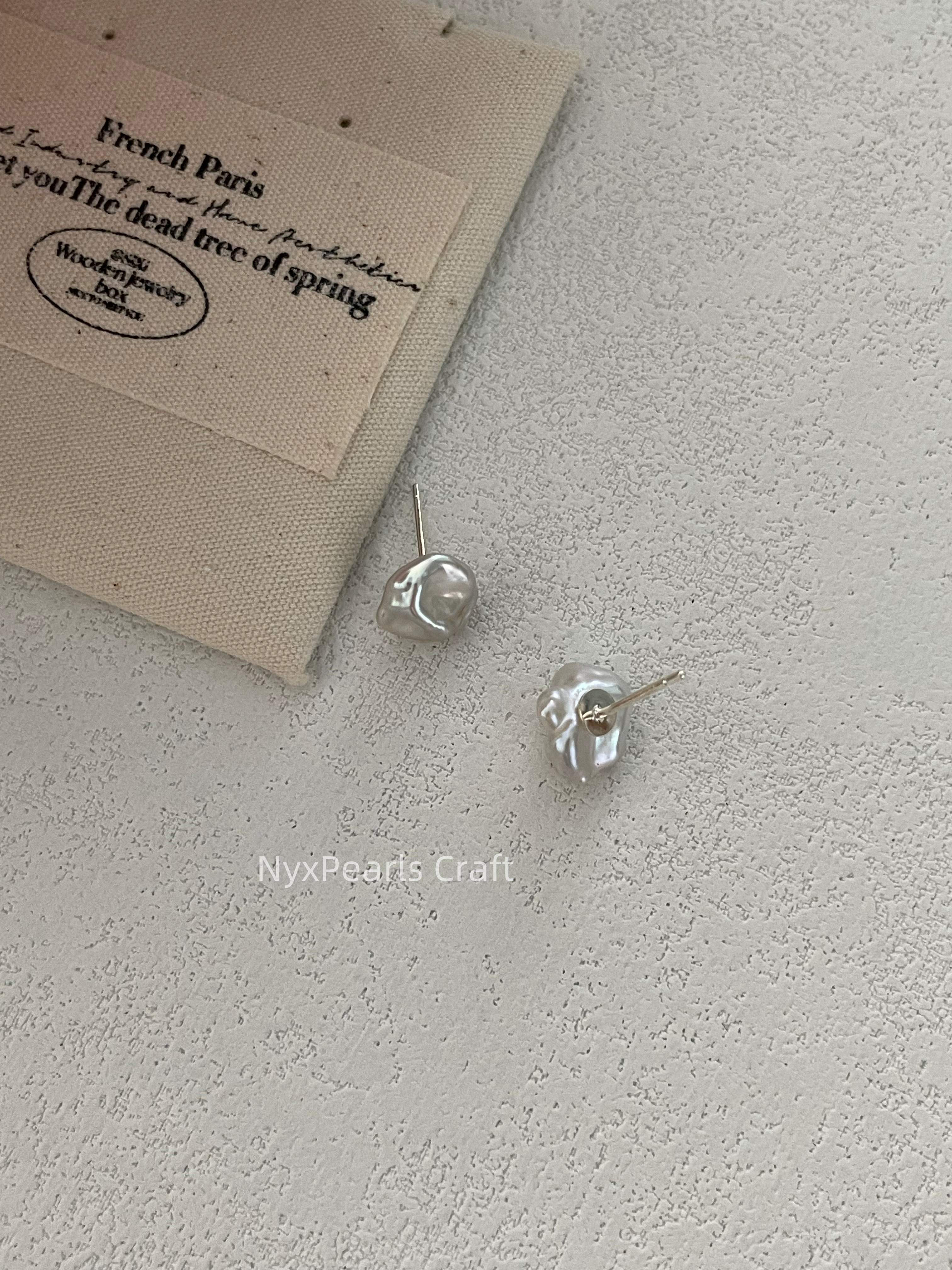 620 Australian White Keshi Pearl Studs - 图片 4